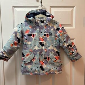 Kids' Winter Jacket and Snow Pants with Penguins & Mountain Print